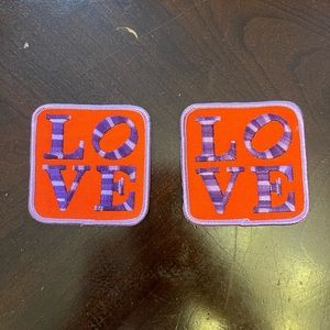 Vintage 1970’s Swiss Maid Quality Emblems LOVE Patches Set of 2